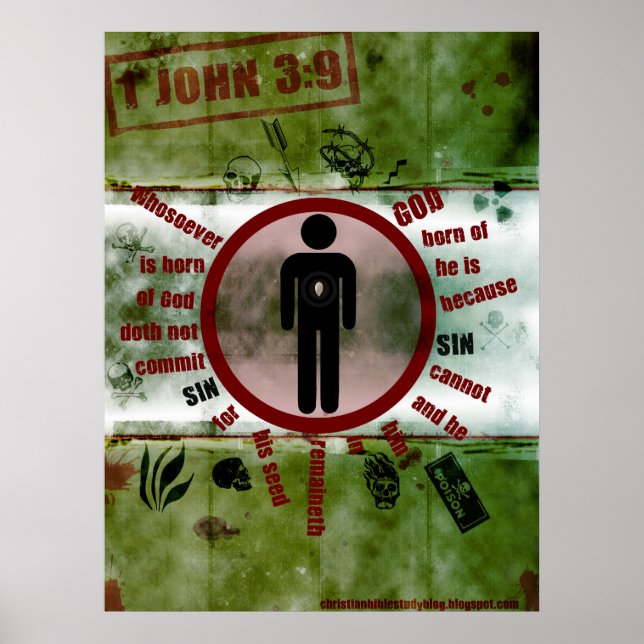 1John 3:9 Kan inte snurra Poster (Framsidan)
