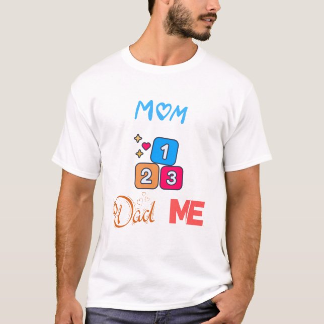 1Mamma 2Pappa 3Me I Kärlek min familj T Shirt (Framsida)
