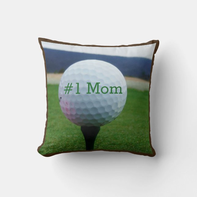 #1Mamma Golfer Namn vit golf boll Kudde (Framsida)