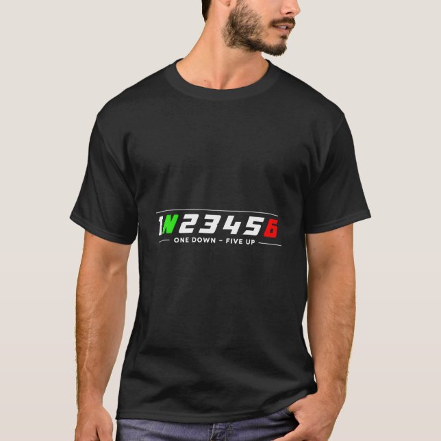 1N23456 Motorcycle Shift Biker Motorcyclist T Shirt (Framsida)