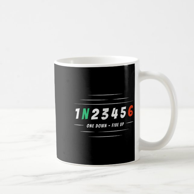 1n256 1 Down 6 Up Motorcycle Racing Biker Gift  Kaffemugg (Höger)