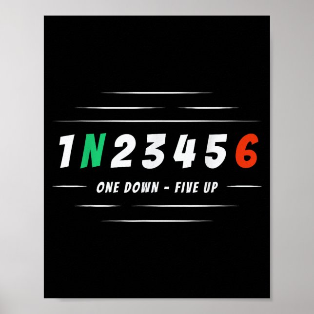 1n256 1 Down 6 Up Motorcycle Racing Biker Gift  Poster (Framsidan)