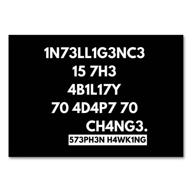 1N73LL1G3NC3 15 7H3 4B1L17Y 70 4D4P7 70 CH4NG3. BORDSNUMMER (Framsidan)