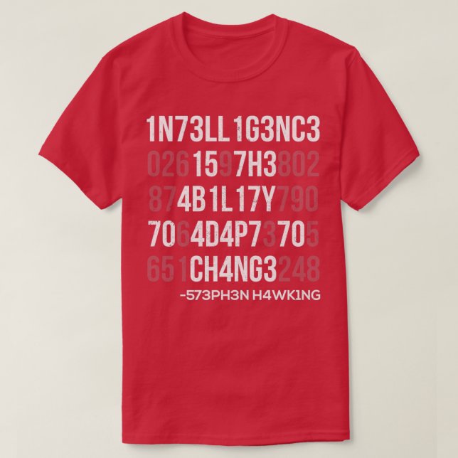 1n73ll1g3nc3 15 7h3 4b1l17y 70 4d4p7 70 ch4ng3  t shirt (Design framsida)