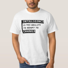 1n73ll1g3nc3 15- intelligens är -svart coola citat t shirt