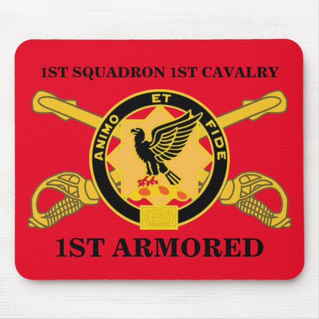 1ST 1ST KAVALLERI 1ST ARMORED MOUSEPAD för Musmatta (Framsidan)
