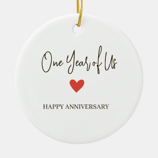 1st Anniversary – One Year of Us Julgransprydnad Keramik (Framsidan)