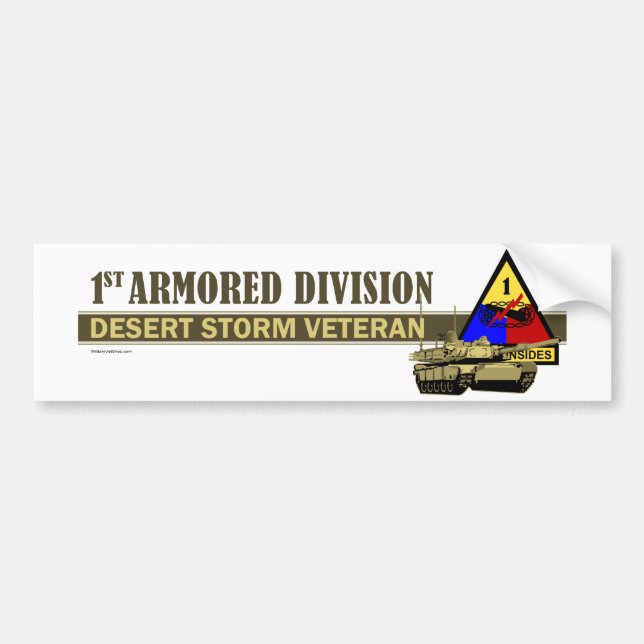 1st Armored uppdelning [den 1st ANNONSEN] Bildekal (Framsidan)