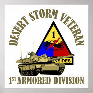 1st Armored uppdelning [den 1st ANNONSEN] Poster