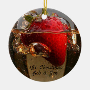 1st årsgiftermål julgransprydnad keramik