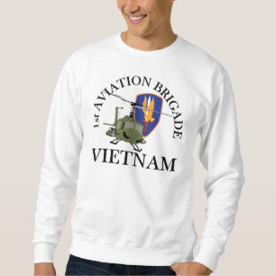 1st AvnBdeVietnam Vet Huey Långärmad Tröja