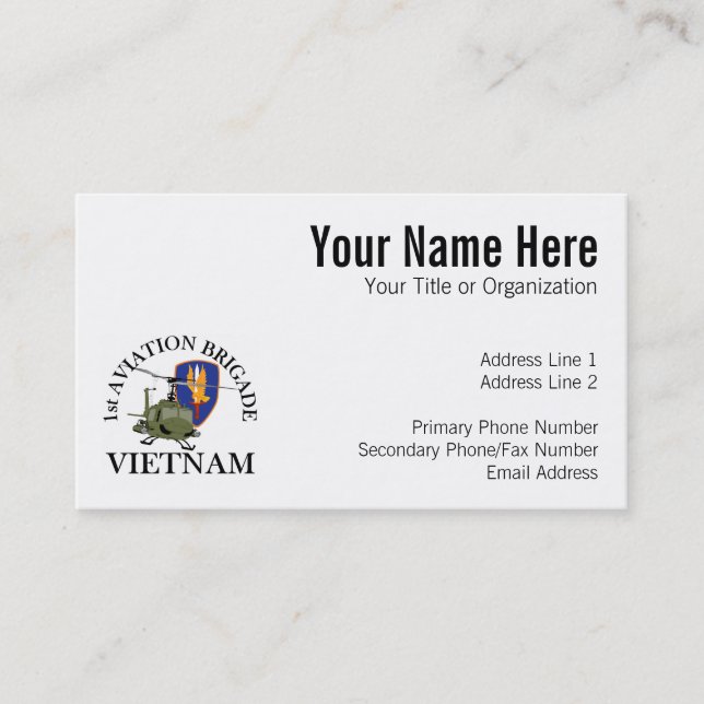 1st AvnBdeVietnam Vet Huey Visitkort (Framsida)