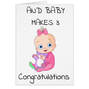 **1st BABY GRATULERARARE*** & **FLICKA** GÖR TRE Hälsningskort