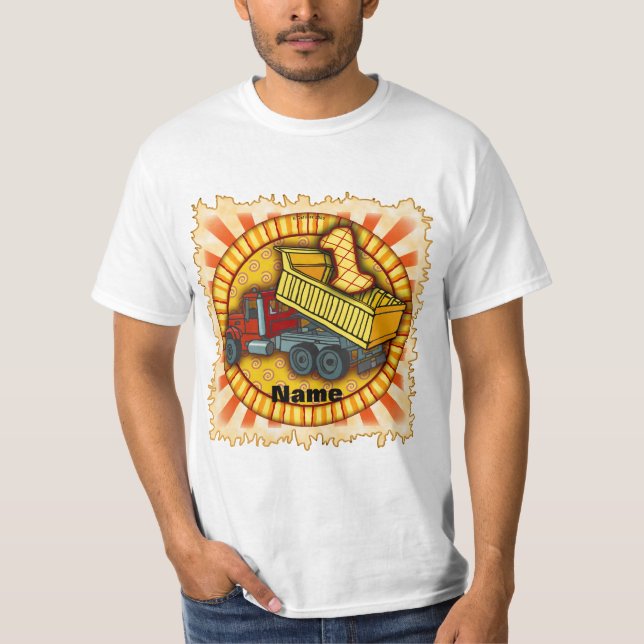 1st Birthday Dump Truck T Shirt (Framsida)