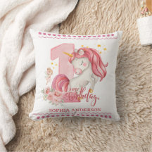 1st Birthday Unicorn Pink Little Girl 