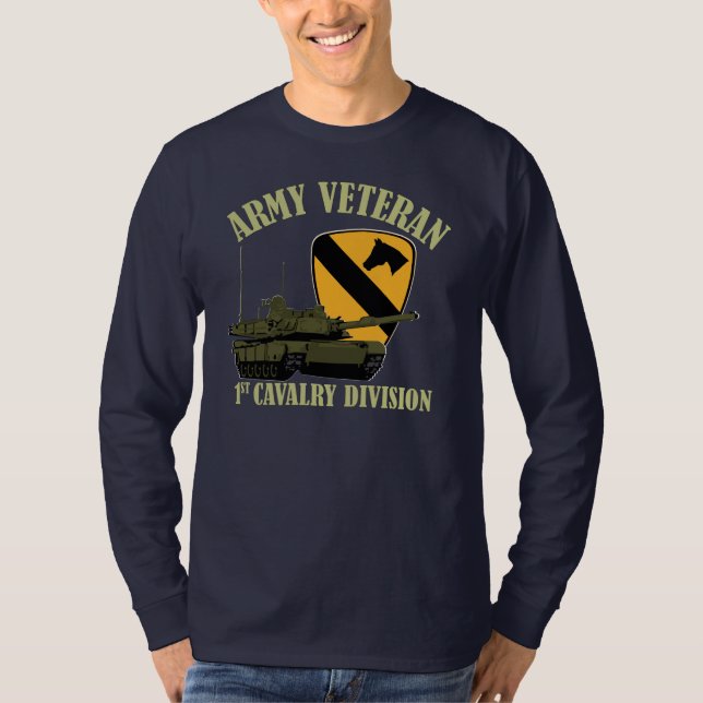 1st Cav arméVet - grön tank Tee Shirt (Framsida)