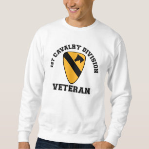 1st Cav Vet - högskolastil Lång Ärmad Tröja