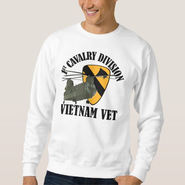 1st Cav Vietnam Vet - CH-47 Lång Ärmad Tröja (Framsida)