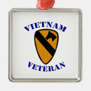 1st Cav Vietnam veteran Julgransprydnad Metall