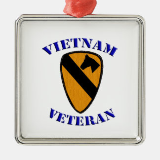 1st Cav Vietnam veteran Julgransprydnad Metall