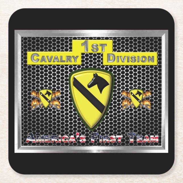 1st Cavalry Division 1st CAV blir Underlägg Papper Kvadrat (Framsidan)