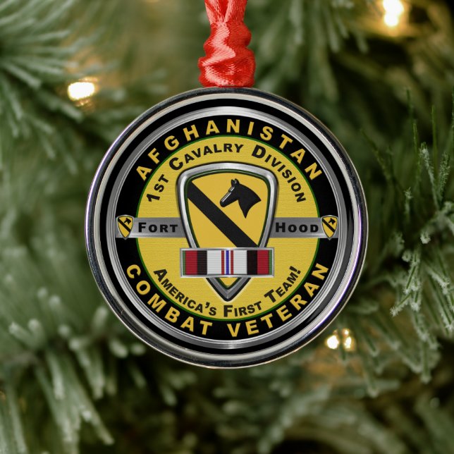 1st Cavalry Division Afghanistan julhelg Julgransprydnad Metall (Träd)