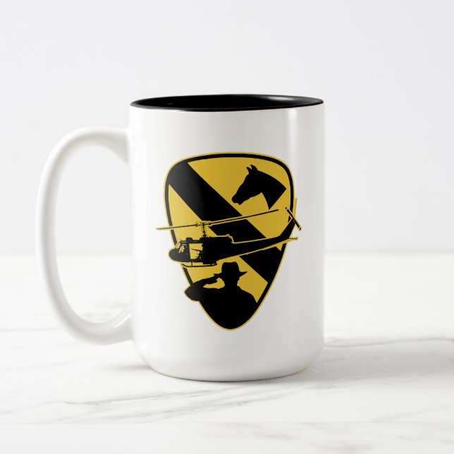 1st Cavalry Division / AIR CAV Två-Tonad Mugg (Vänster)