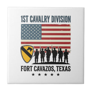 1st Cavalry Division Fort Hood Vintage Militär Sh Kakelplatta