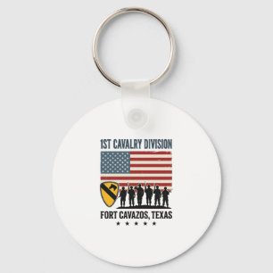 1st Cavalry Division Fort Hood Vintage Militär Sh Nyckelring