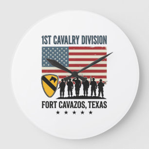 1st Cavalry Division Fort Hood Vintage Militär Sh Stor Klocka