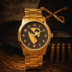 1st Cavalry Division Hyllning Guld Armbandsur