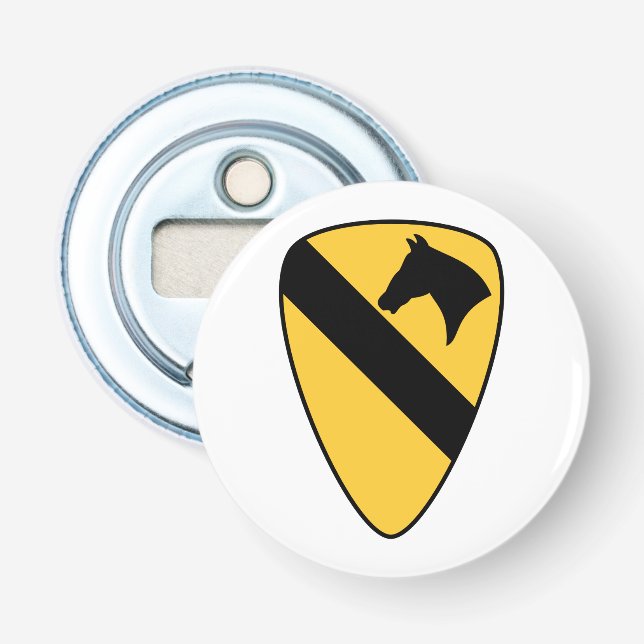 1st Cavalry Division Patch Patriotisk Flasköppnare (Framsidan)