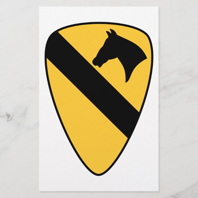1st Cavalry Division Patch Patriotisk Flygblad (Framsidan)