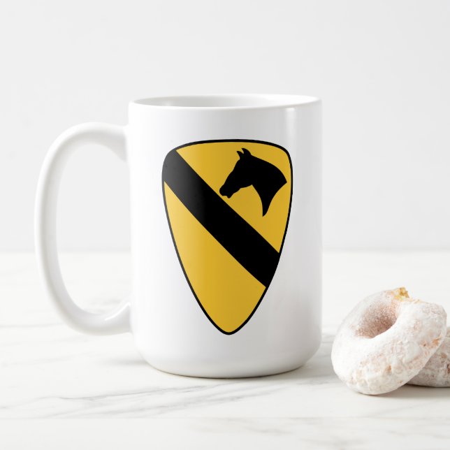 1st Cavalry Division Patch Patriotisk Kaffemugg (Med munk)