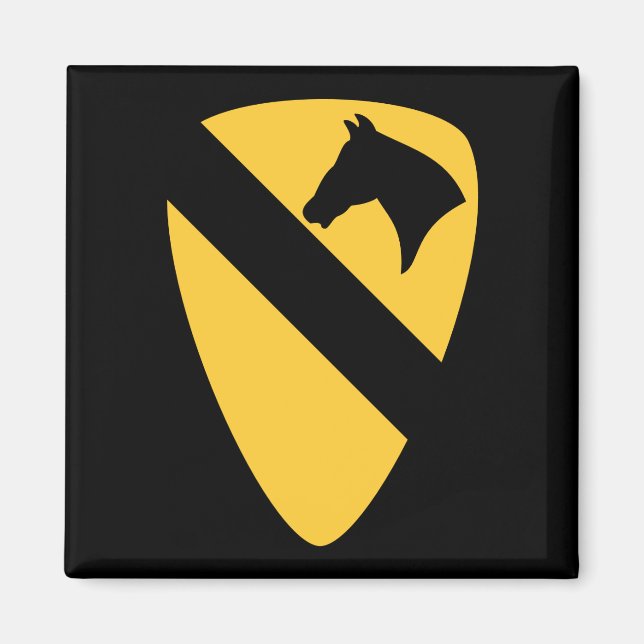 1st Cavalry Division Patch Patriotisk Magnet (Framsidan)