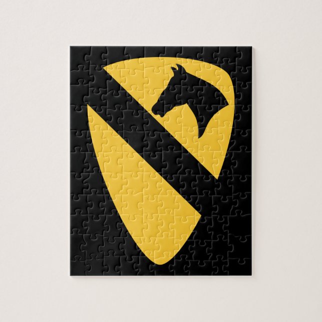 1st Cavalry Division Patch Patriotisk Pussel (Vertikal)