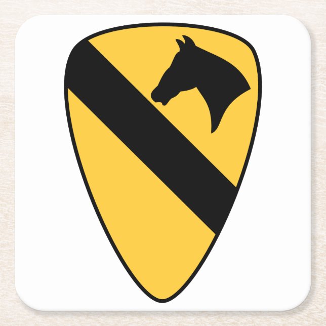 1st Cavalry Division Patch Patriotisk Underlägg Papper Kvadrat (Framsidan)