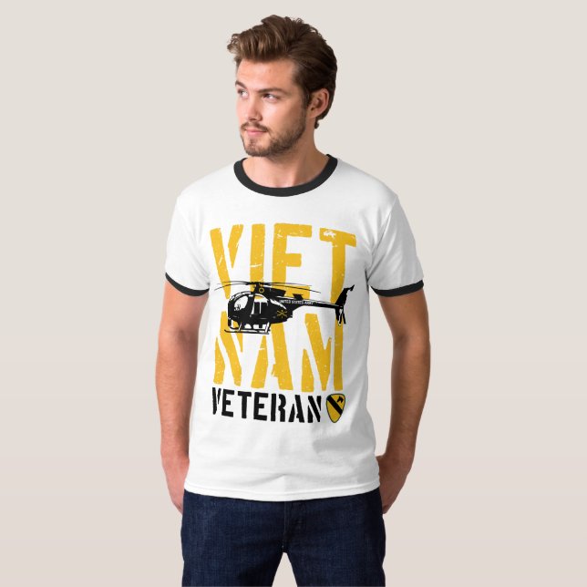 1st Cavalry Division Vietnam Veteran T Shirt (Hel framsida)