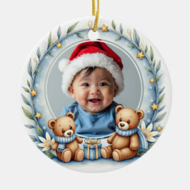 1st Christmas 2 sided, Bear Hugs & Baubles Julgransprydnad Keramik