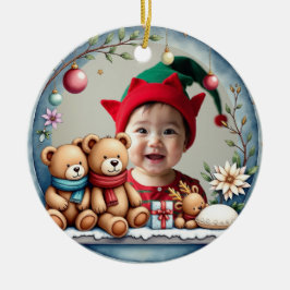 1st Christmas 2 sided, Tiny Toes & Tinsel Julgransprydnad Keramik