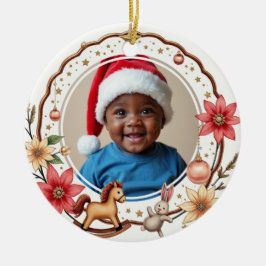 1st Christmas 2 sided, Toy Box Treasures Julgransprydnad Keramik