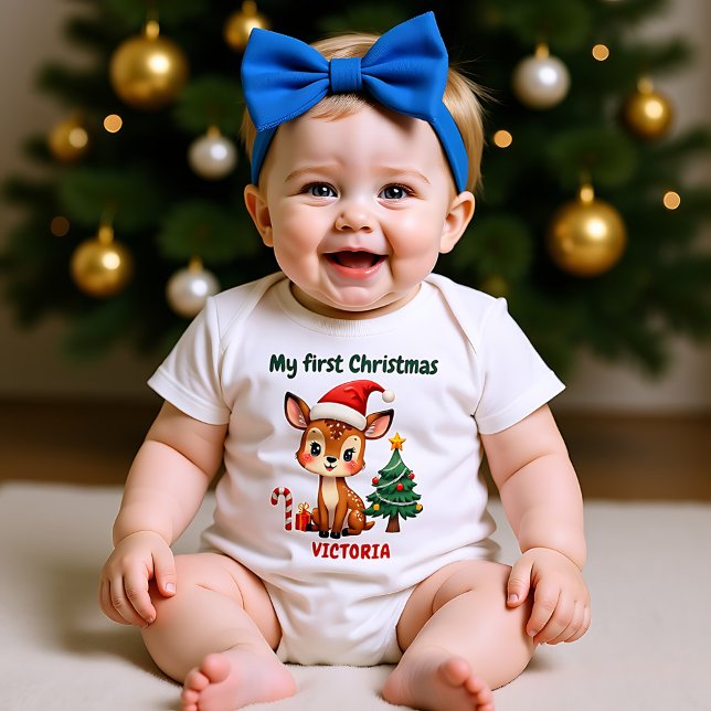 🎄1st Christmas, custom text, ReinDEERly Beloved T Shirt (1st Christmas, custom text, ReinDEERly Beloved Baby Bodysuit)