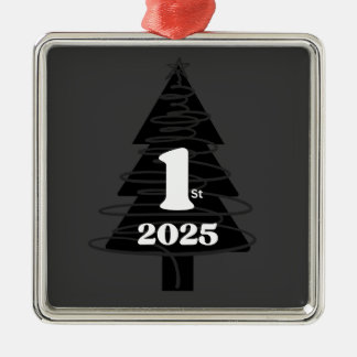 1st Christmas Grey Julgransprydnad Metall