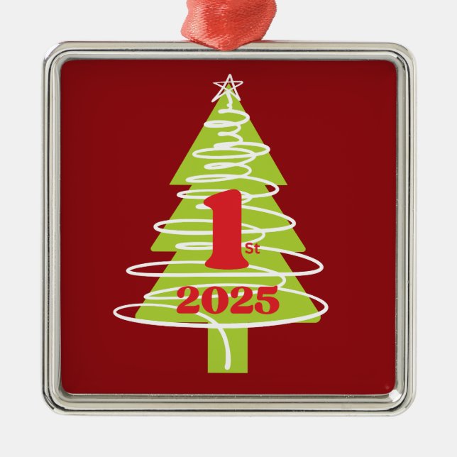 1st Christmas Red Julgransprydnad Metall (Framsidan)