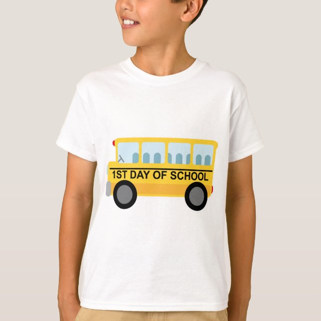 1st Dagen av skolar skolbussgåvan T-shirt (Framsida)