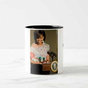 1ST DAM MICHELLEOBAMA-KAFFEMUGG Två-Tonad MUGG