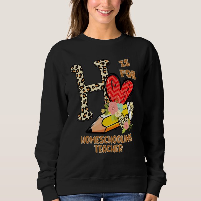 1st Day Of School Homeschooling Teacher Leopard Fl T Shirt (Framsida)