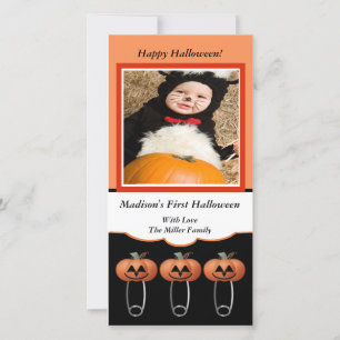 1st Den Halloween pumpablöjan klämmer fast Julkort
