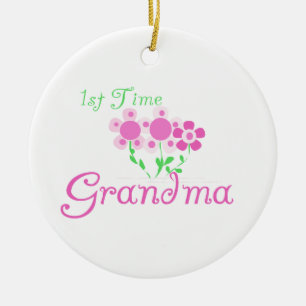 1st Den Time mormorrosan blommar gåvor Julgransprydnad Keramik