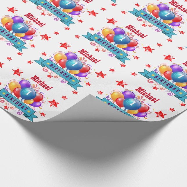 1st Festliga färgrika ballonger V10IZ för Presentpapper (Hörn)